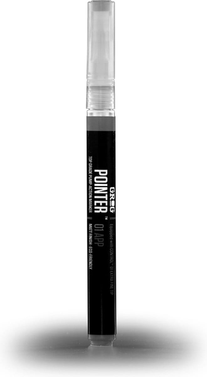 Grog Pointer 01 APP - Verfstift - Acrylverf op waterbasis - Extra fijne punt van 1mm - Burning Chrome