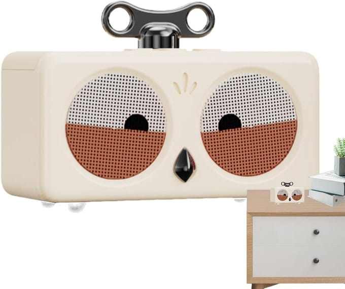 Draagbare Luidspreker - Bluetooth Speaker - Muziek Luisteren - Uil Design - 9 x 68 x 9 cm - Wit