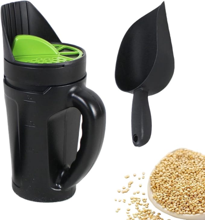 Handstrooier - Gazon strooier - Tuinonderhoud - Verstelbare opening - 2.5L capaciteit - Grijs