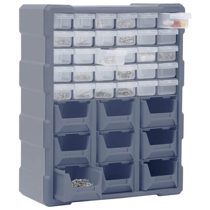 vidaXL - Organiser - met - 39 - lades - 38x16x47 - cm