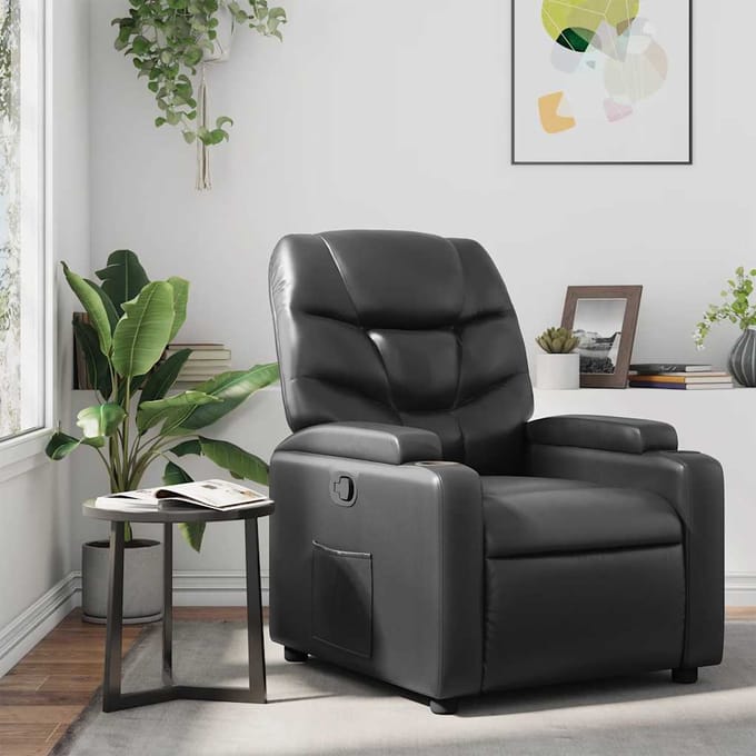vidaXL - Relaxfauteuil - Zwart - Kunstleer