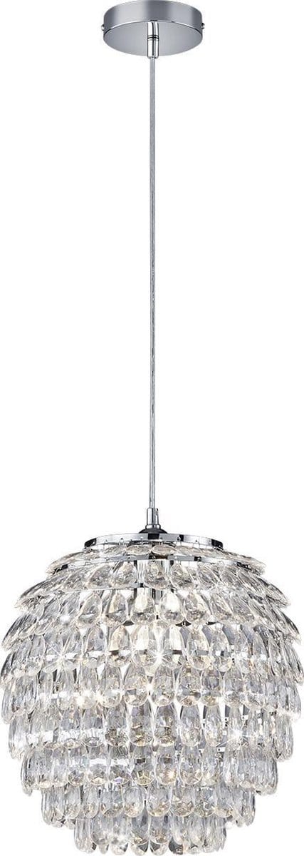 REALITY PETTY - Hanglamp - Chroom - excl. 1x E27 4 W - Plafondbevestiging - In hoogte verstelbaar