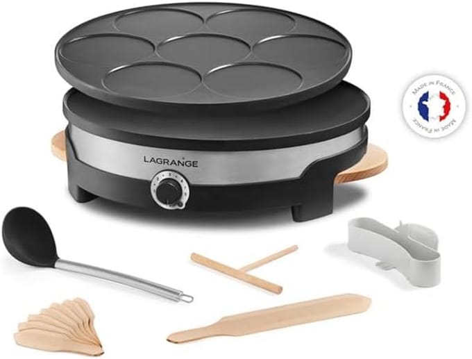 Crêpemaker Duo - Pannenkoekenmaker Elektrisch - Thuis Koken - Dubbelzijdig Bakken - 1500 Watt - Zwart