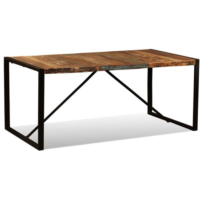 vidaXL - Eettafel - 180 - cm - massief - gerecycled - hout