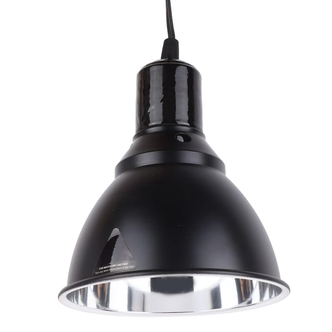 5.5in Reptielenlamp Armatuur Uniforme Verwarming Professionele Ondiepe Koepellamp Kap voor Amfibieën black