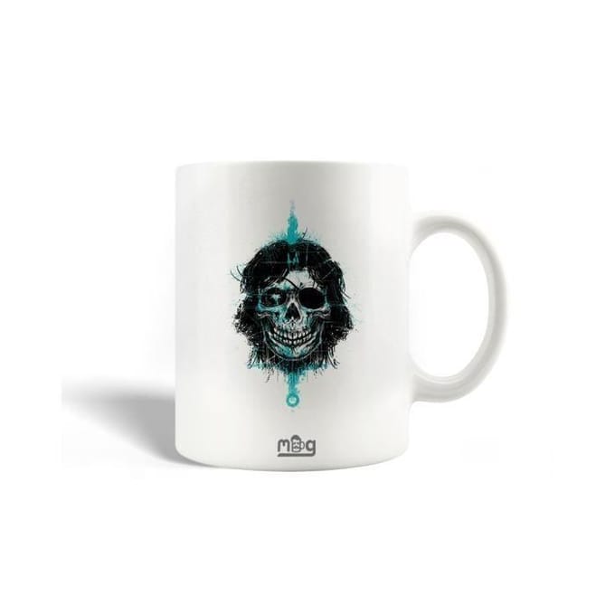 Mug en Céramique - Art de Tatouage - Crâne et Serpents - 30cl - Compatible Lave-Vaisselle - Blanc