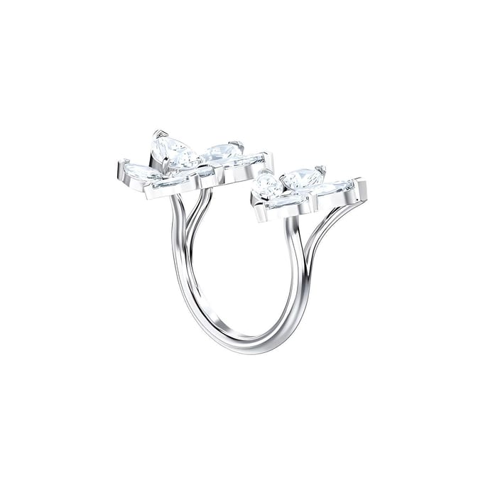 Swarovski elegante zachte open ring voor dames, platina wit 5448849 Box (Random Color),55 white