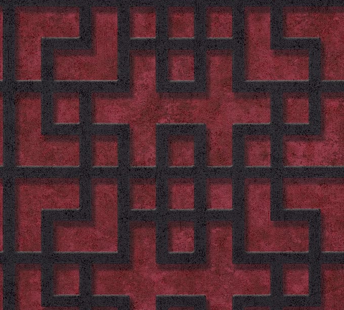 GRAFISCH BEHANG - rood zwart - AS Creation Asian Fusion