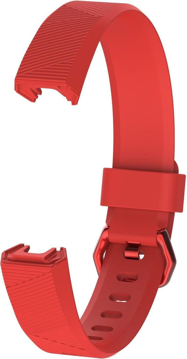 KELERINO. Siliconen bandje geschikt voor Fitbit Alta (HR) - Gespsluiting - Rood - Small