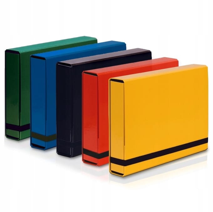 Map A4 met Elastiek, 5 Stuks, Mix Kleuren, 50mm Rug