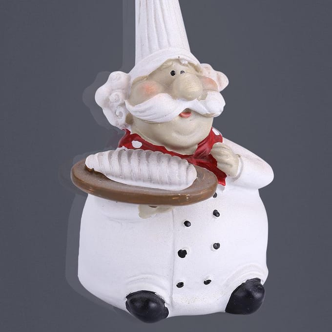 Creatieve Hars Keuken Chef Figurine Decor Huis Restaurant Café Decoratieve Accessoires Cadeau white