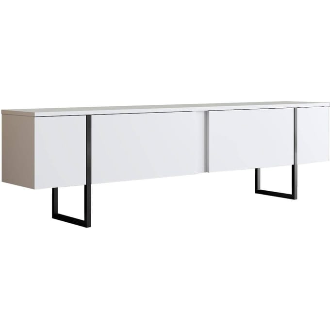 Luxe" houten TV-meubel 180 x 30 x 50 cm - Wit