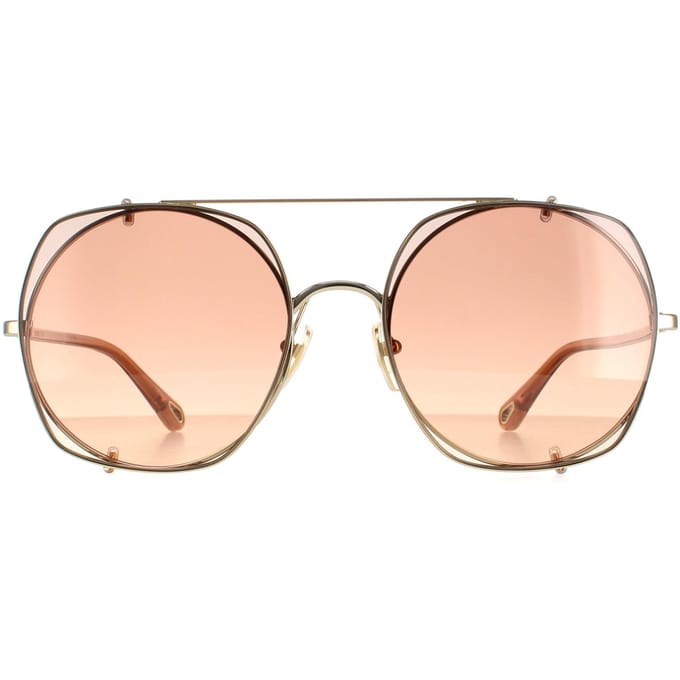 Chloe Aviator Dames Gold Bruin Gradient Ch0042s