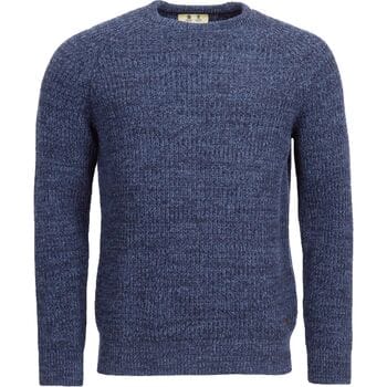 Barbour trui donkerblauw gemêleerd lamswol ronde hals