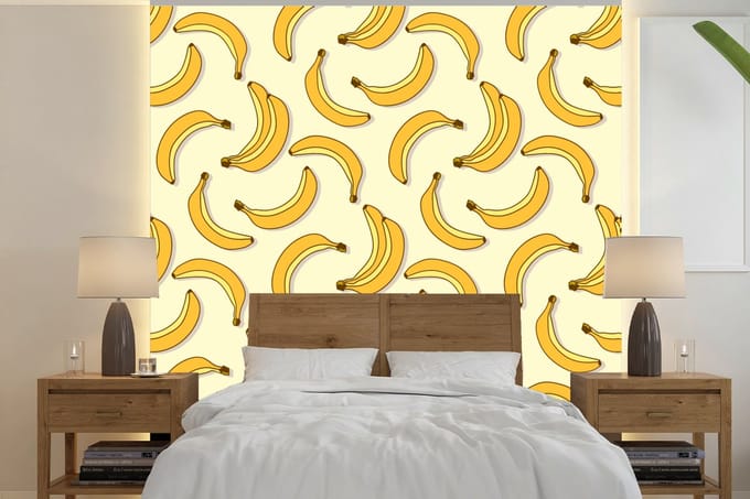 Behang - Fotobehang Fruit - Design - Banaan - Breedte 220 cm x hoogte 220 cm