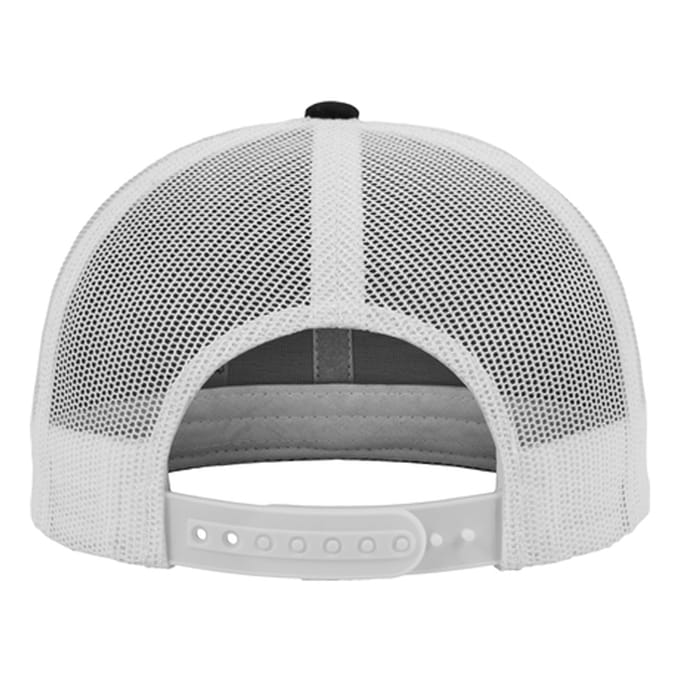 Flexfit Retro tweekleurige truckerpet (Zwart/Wit)