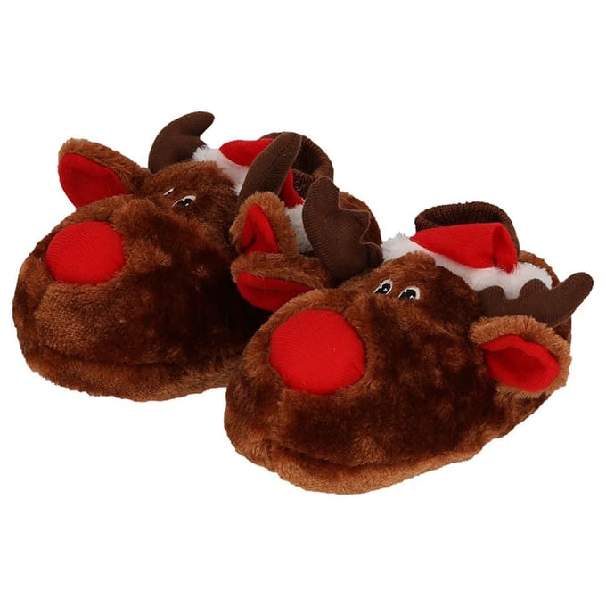 Kerstsloffen Kinderen - Unisex - Bruin / 29/30