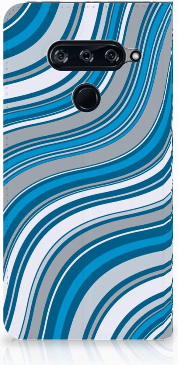 LG V40 Thinq Hoesje met Magneet Waves Blue