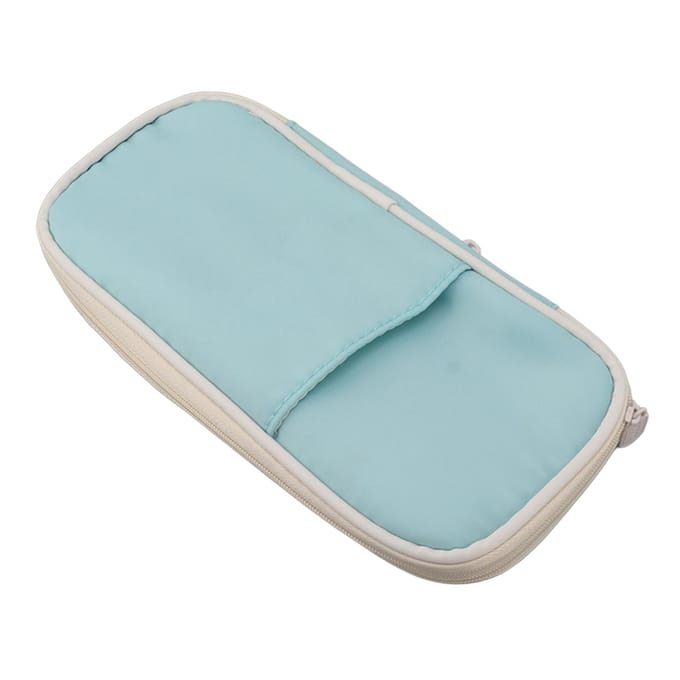 Stationery Etui Grote Capaciteit Opvouwbaar Rits Stationery Pennen Etui Lichtblauw Draagbaar Potlood Etui white