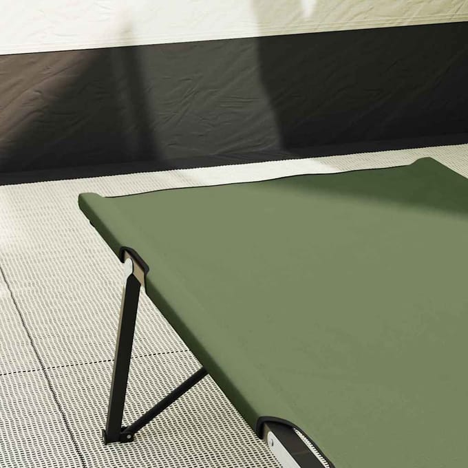 vidaXL Opvouwbaar Camping Bed 2 st Groen 206 x 76 x 74 cm
