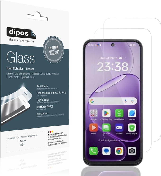 dipos – 2x Pantserfolie geschikt voor Oppo A6t | 9H Screenprotector