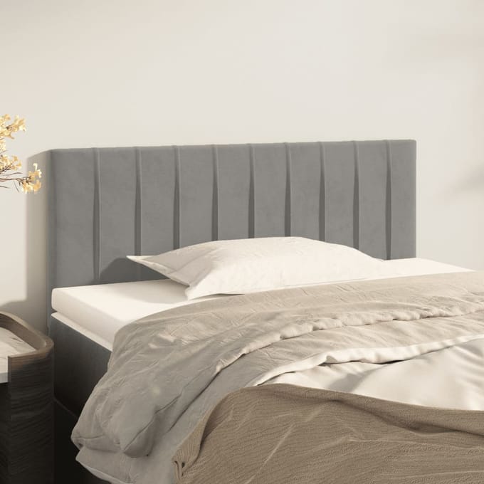 vidaXL - Hoofdbord - 100x5x78/88 - cm - fluweel - lichtgrijs