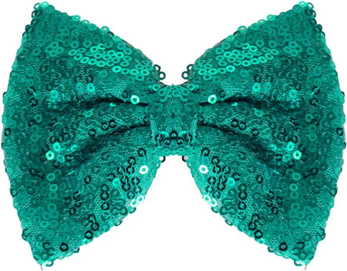 Haarclip met organza strik turquoise - 12 cm