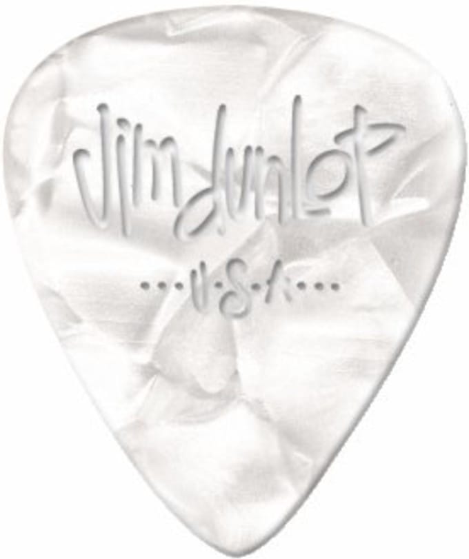 Dunlop Genuine Plektrum medium Pearl wit 483, 12er-Set - Plectrum set
