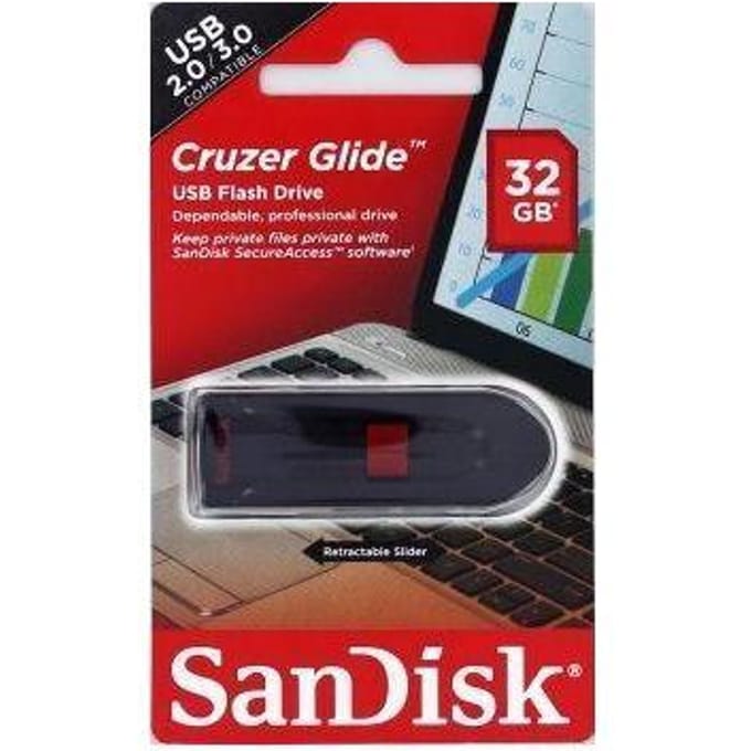 SanDisk Cruzer® Glide™ USB-stick 32 GB Zwart SDCZ60-032G-B35 USB-A 2.0