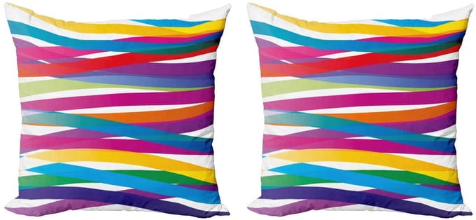 ABAKUHAUS – 2x50x50 cm kussenhoezen – dubbeldruk microvezel – multicolor
