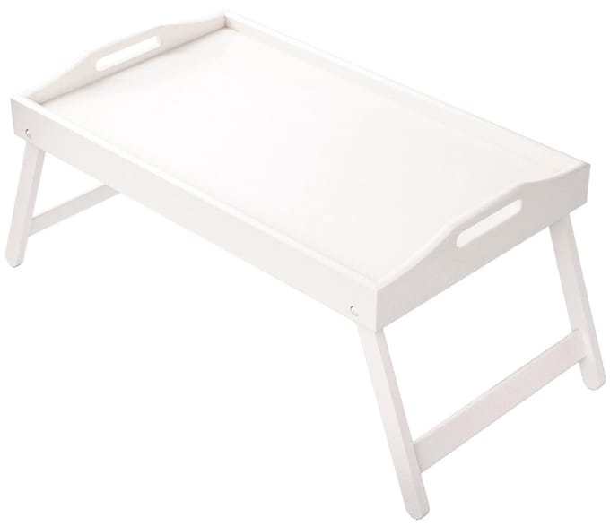 Ceruzo Ontbijt op Bed Dienblad – Inklapbare Bamboe Bedtafel 50x30 cm – Wit
