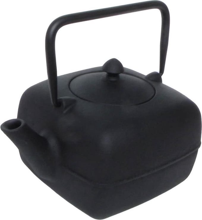 Point-Virgule Theepot - Gietijzer - Met Zeef - Vierkant - Zwart - 1 Liter