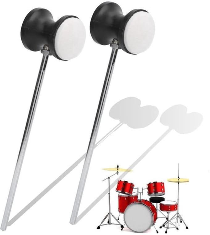 Vervangingsset voor drumpedaal - 2 klopsticks - Percussie