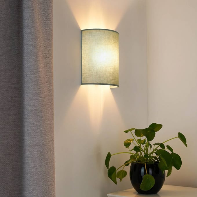 Duolla Wandlamp Celine, salie, stof, E27