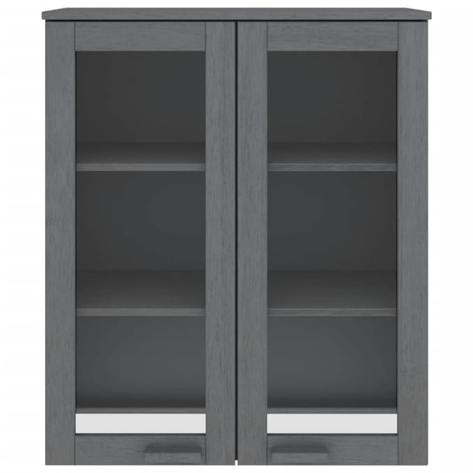 vidaXL - Opzetkast - HAMAR - 85x35x100 - cm - massief - grenenhout - donkergrijs