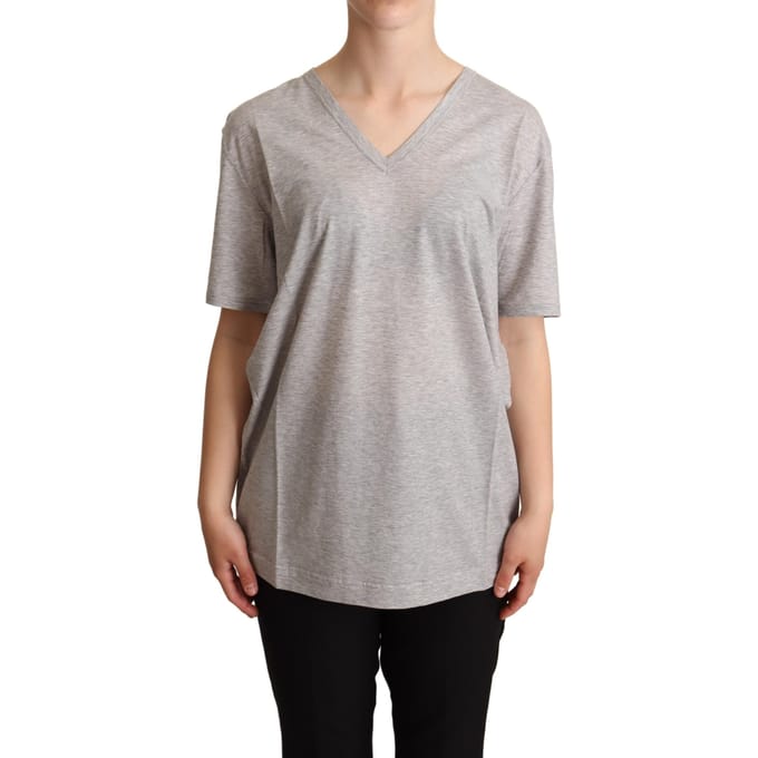 Dolce & Gabbana Dames Grijze V-hals T-shirt