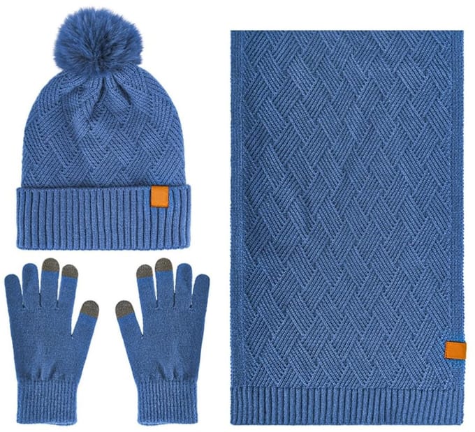 Dailygoods- Muts 3-in-1 Set - Sjaal - Handschoenen - Touchscreen - Warm - Gebreid - Winterset