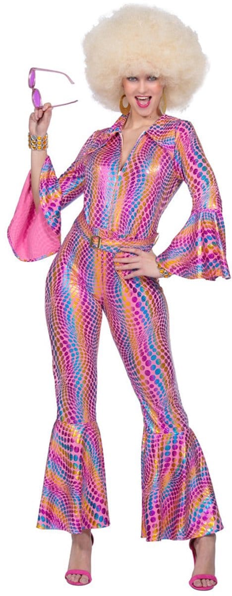 Luxe Disco Jaren 70 Roze Regenboog - Vrouw