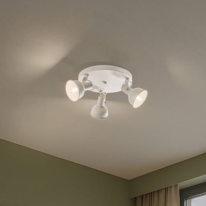 Argon Plafondlamp Trogir, beige, 3-lamps, staal, Ø 30 cm