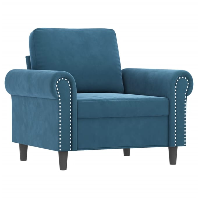 vidaXL - 4-delige - Loungeset - met - kussens - fluweel - blauw