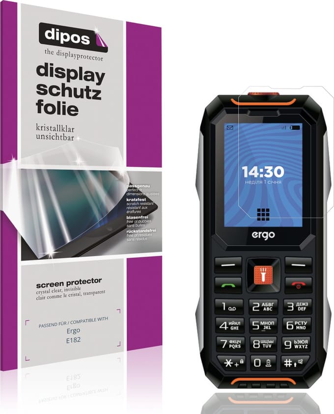 dipos – 4x Beschermfolie geschikt voor Ergo E182 | Krasbestendige & heldere Screenprotector Ultra-Thin