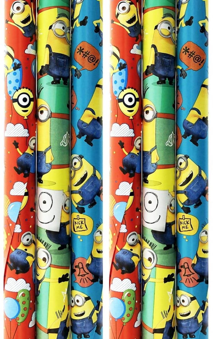 Minions cadeaupapier - Inpakpapier plastic vrij - 200 x 70 cm - 6 rollen