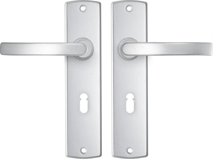 AXA Deurbeslag set Binnendeur - Curve Basic - Deurkruk Aluminium - Kruk L - Deurklink op schild - met sleutelgat - SL55