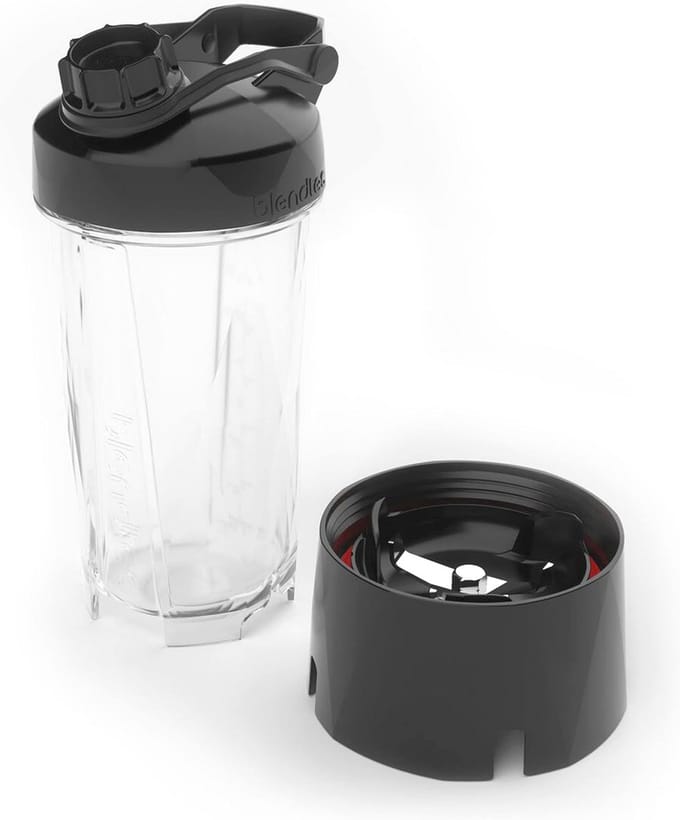 Blendtec GO (850 ml) fles, herbruikbare mixbeker, incl. reisdeksel, BPA-vrij glas, transparant