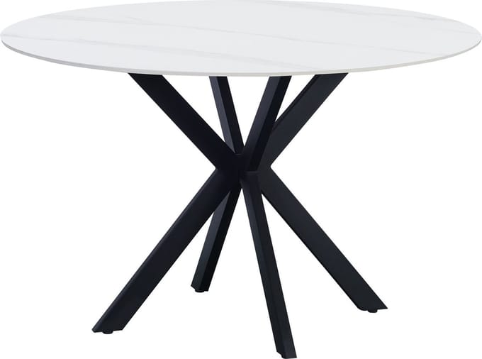 Dimehouse Eettafel Yuna marmerlook wit 120 x 120 x 76 cm - Marmer - Modern - Rond