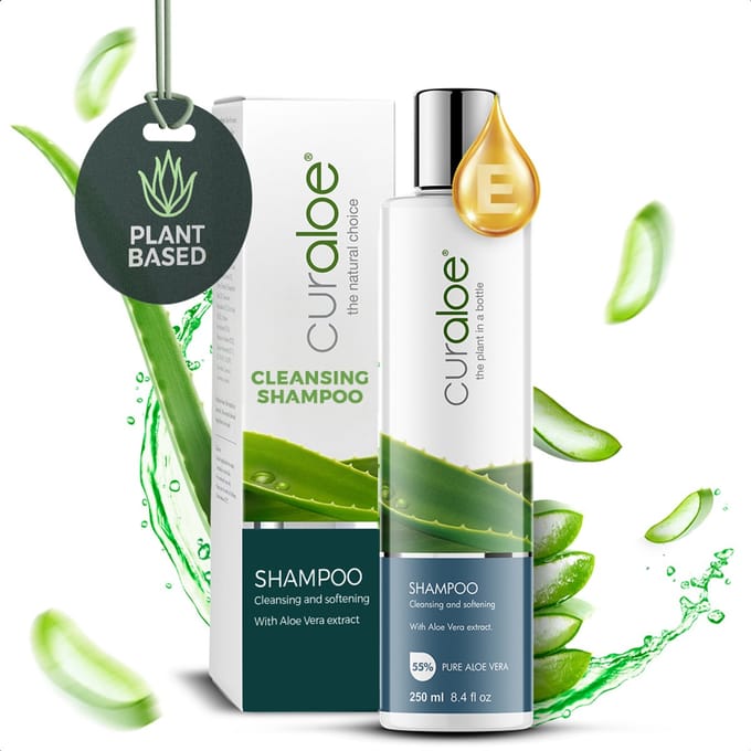 Curaloe Aloe Vera Shampoo 55% - Moisture Replenishing Haarverzorging - Met Vitamine E - 250ml