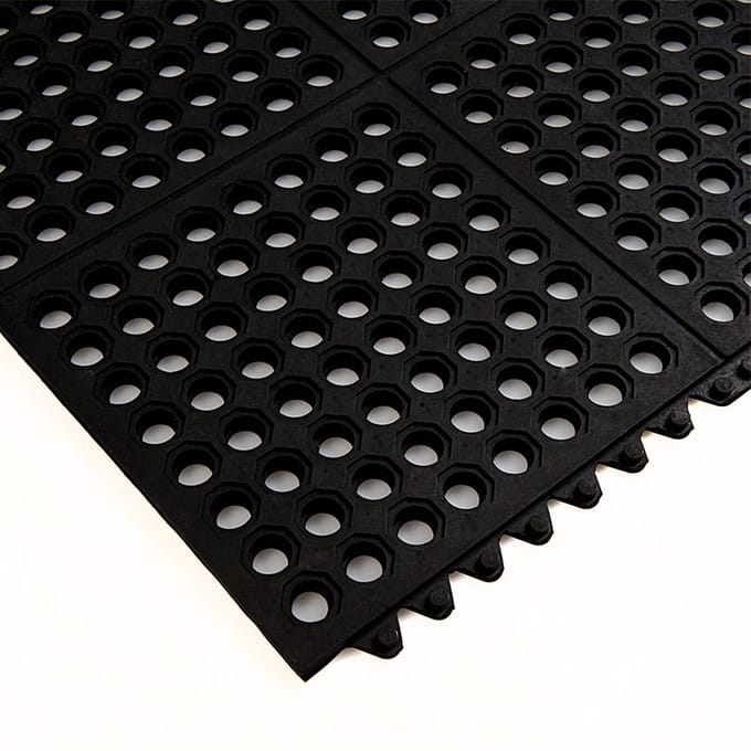 Rubbermagazijn - Anti vermoeidheidsmat - Zwart - 90x90cm - Werkplaatsmat - Dikte 14mm