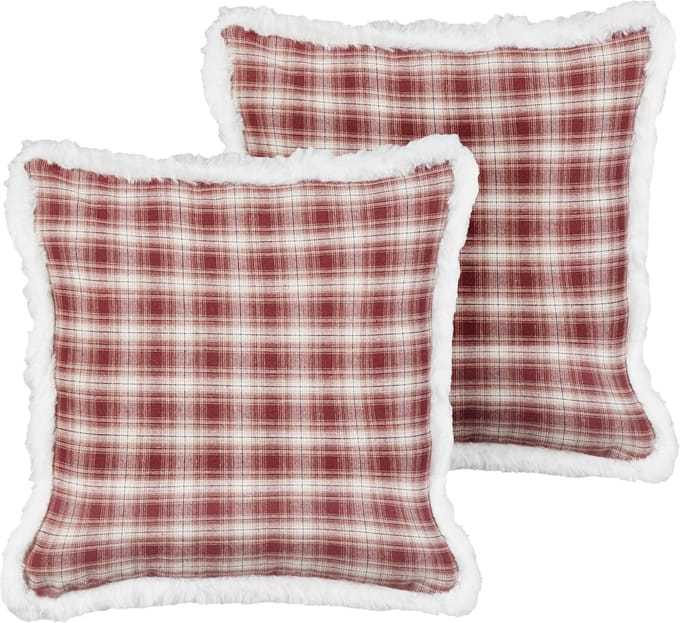 BROOKIES - Sierkussen set van 2 - Donkerrood - 45 x 45 cm - Polyester