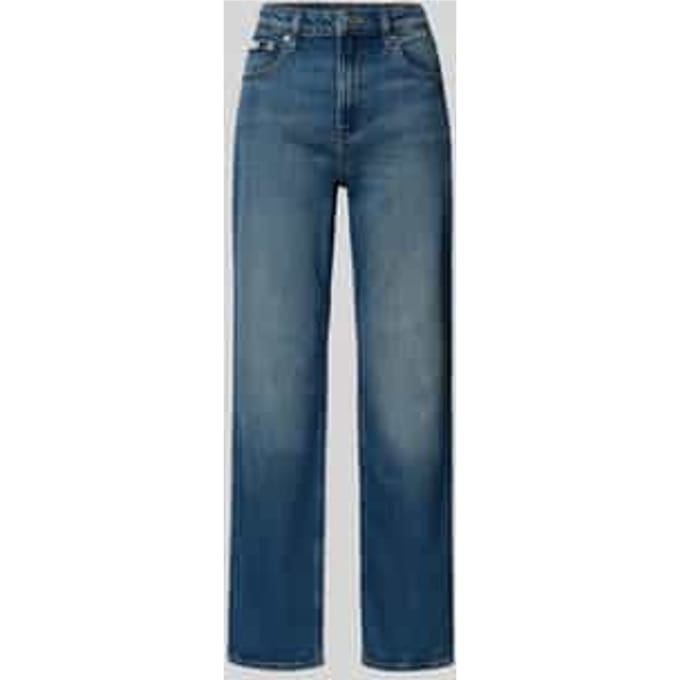 Straight Fit Jeans met Logopatch