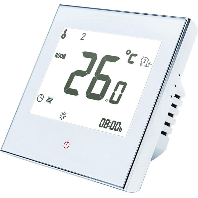 Home Programmeerbare thermostaat voor vloerverwarmingssysteem Smart Touchscreen Heat Only without WiFi wit